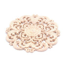 Rubber wood Carved Long Applique Unpainted Flower Walls Cabinets Door Decor
