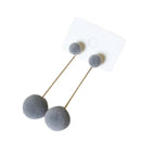 5X(Fashion Ball Drop Earrings For Women Korean Personality Round Long Tass F2T9)