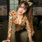 Sexy Women Leopard Wet Look Jumpsuit Bodycon Bodysuit Zipper Playsuit Linge Kw