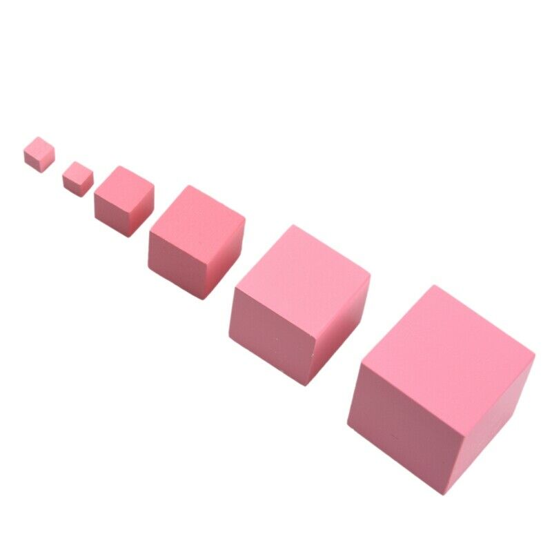 Wooden Mathematics Toys Pink Tower Solid Wood Square 0.7-7CM Early Preschoo B5Z1