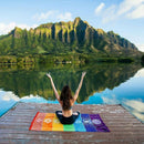 Hot Rainbow Beach Mat Mandala Blanket Wall Hanging Tapestry Stripe Yoga Tow S1S3