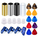 Guitar Slides Set Include 10 Pieces Guitar Picks, 4 Pieces Plastic Thumb &  Z5S8