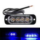 4LED 4W Bar Car Truck Strobe Flash Emergency Warning Light Lamp 12V- 24V Blu Ew