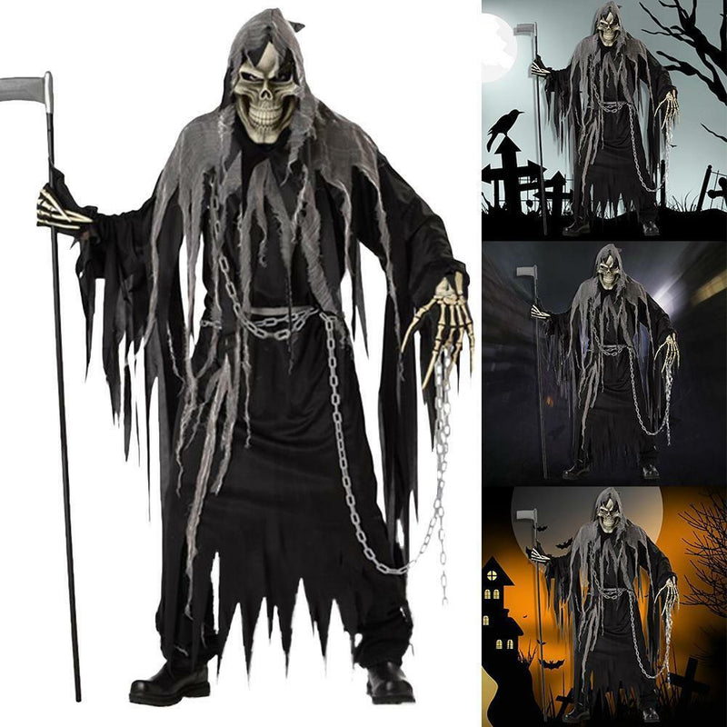 Mens Zombie Ghost Face Halloween Scream Scary Fancy CostumeRobe