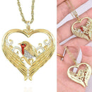 Love Heart Bird Necklace Bird on a Heart Shaped Tree Branch Nacklace A0M2 G Q7Z4