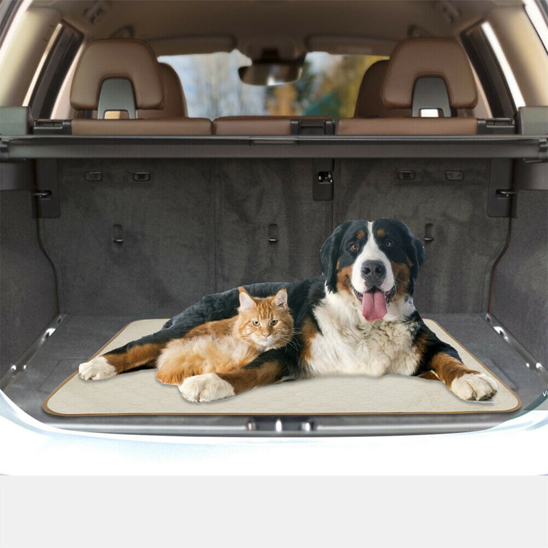 Washable Pet Diaper Pad Waterproof Durable Urine Absorbent Mat (Beige S) A