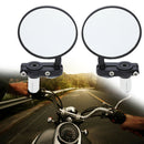 Universal Motorcycle Aluminum Black Handle Bar End Rearview Side Mirrors
