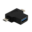 2-in-1 Micro USB Type C OTG Adapter, USB-C Male Micro USB Male to USB-A 3.0