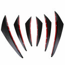 6Pcs Car Front Bumper Lip Splitter Fins Body Spoiler Canards Refit Gloss BlaFT