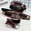 Women Harajuku Belt Punk Street Letter Printed Double D Ring Canvas Long BeltME
