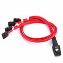 Mini SAS To 4 SATA Red Cable Adapter Multi-Lane Forward Breakout Hard Disk 50cm