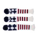 Set of 3 Knit Pom Pom Head Covers Golf Club Headcover for Driver  Fairway Wood