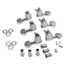 1 Set 3R+3L Guitar String Tuning Pegs Keys with Ferrules Screws - Chrome