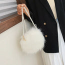 Shoulder Bag Fashion Faux Fur Handbag Soft and Comfortable Suede Handbag Ro E2Y4