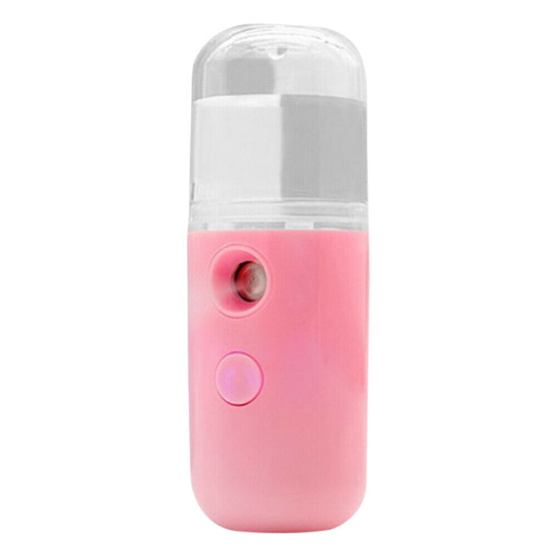 30ml Mini Nano Facial Sprayer USB Charging Face Humidifier Steamer (Pink)