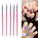 5pcs Silicone Nail Art Brush Professional DIY Carving Painting Drawing Pen