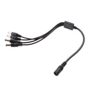 1 Female To 4 Male Plug DC Power Splitter Cable For CCTV  LED