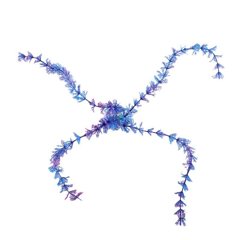 Aquarium Bubble Release Air Stone 13.4" Plastic Plants Blue Purple