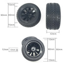2x/set Rubber Pneus Racing Car Tyre Tires & Plastic Hubs Wheel RimsJR