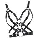 Womens Leather Body Chest Harness Belt Rivet Cage Bra Strap Metal  Party