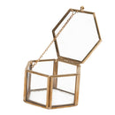 Durable Glass Geometric Jewelry Display Organizer Case Hexagon for Trinket