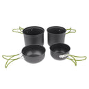 4x Portable Outdoor Cookware Camping Picnic Cooking Bowl Pan Pot Set, Scratch