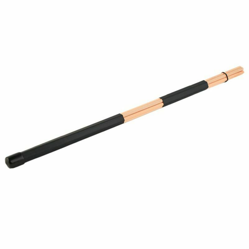 1 Pair 40cm Wooden Hot Rods Rute Jazz Drum Sticks Portable Lightweight