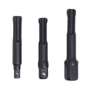 3pc Sds Drill 1/4" 3/8" 1/2" Socket Nut Driver Adaptor Set Chrome Vanadium
