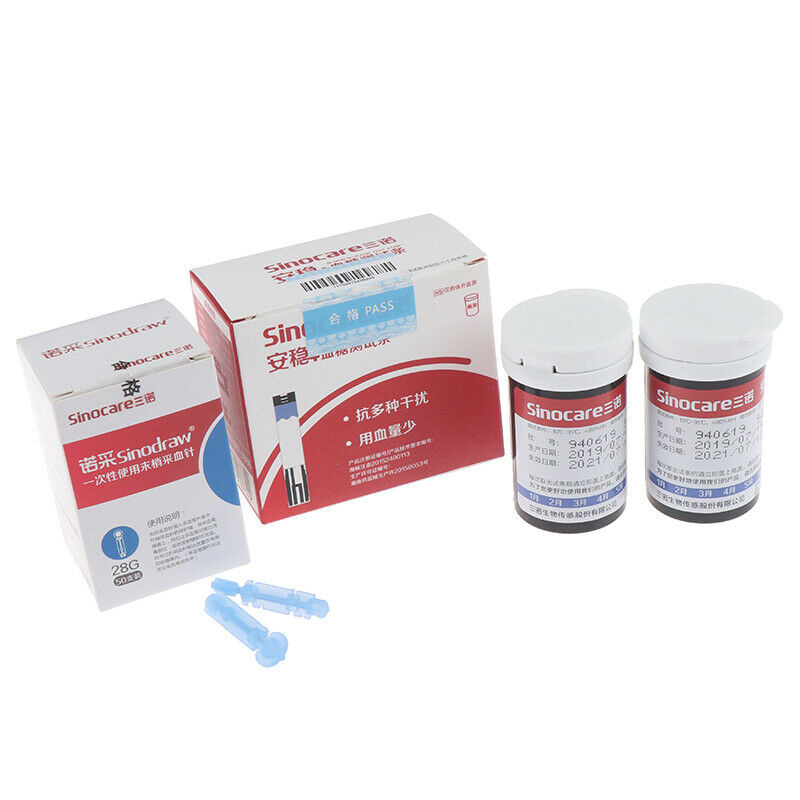 Diabetic Blood Sugar Detection Test Strips 50pcs+Test Paper 50pc Lancets  ZY FT