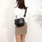 Soft Leather Women Crossbody Shoulder Bags Shell Messenger Handbags (Black)