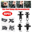 40 Pcs Auto Retainer Clips Car Fasteners Kit Push Pin Plastic Rivets bumper