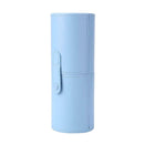 Leather Makeup Brush Holder Travel Cosmetic Pens Storage Cup Case (Blue) A