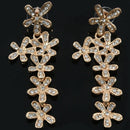 Cute Long Crystal Rhinestone Flower Tassel Dangle Earrings Wedding Party Ne