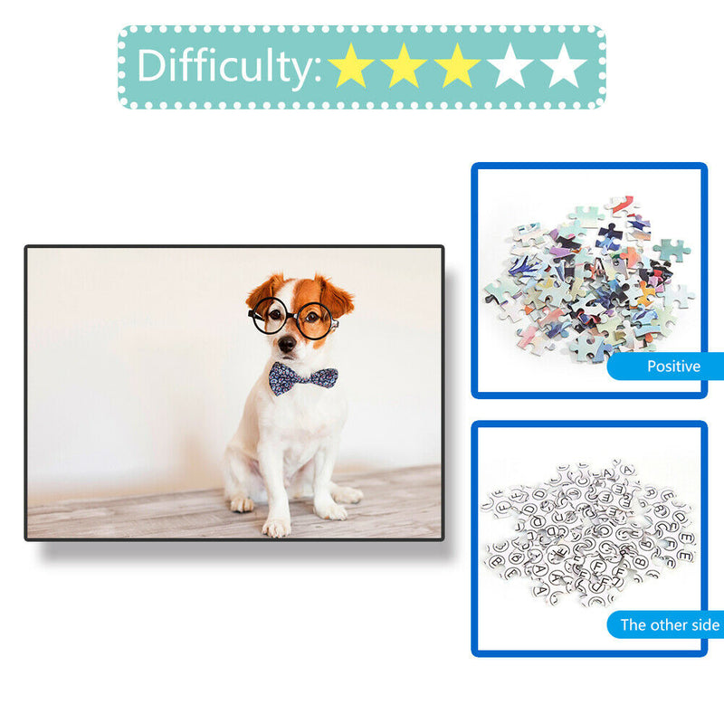 1000pcs DIY Glasses Necktie Dog Puzzle Educational Jigsaw Toys Picture Gift