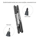 10pcs Black Double Ended Permanent Art Drawing Markers Highlighter Pen Set