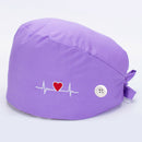 2pcs Womens Fashionable Printed Scrub Cap with Buttons Sweatband Headwear