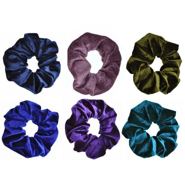 6pcs Velvet Scrunchies Women Elastic Hair Rings Ponytail Holder (Style 2) A#S