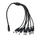 1 Female to 8 Male Splitter Power Cable Cord For CCTV Secuirty System Camer H3L1