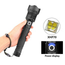 High Lumens XHP70 Super Bright LED USB/26650 Rechargeable Zoom Flashlight Hn