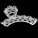 50x Paper Snowflake Design Vine Lace Cupcake Wrappers Table White