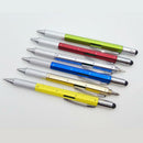 6 in 1 Multi-Function Multi-color Ball-point Pen Level Caliper Screwdriver A+