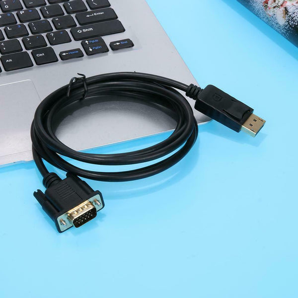 1.8m Thunderbolt Display Port DP to VGA Male Adapter Converter Cable