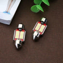 2pcs 4014 12SMD 12V White LED Car Reading Light License Plate Light Bulbs