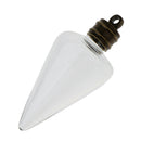 6Pcs Christmas Tree Shape Glass Bottle Charm Pendant With Bead Caps