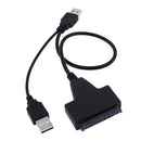 SATA to USB 2.0 Dual 22pin Adapter Cables External Power For 2.5''' Ssd  Kw