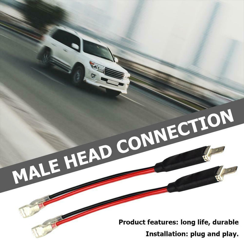 2x H1 LED Headlight Wiring Harness Male Plug Single Diode Converter Cables
