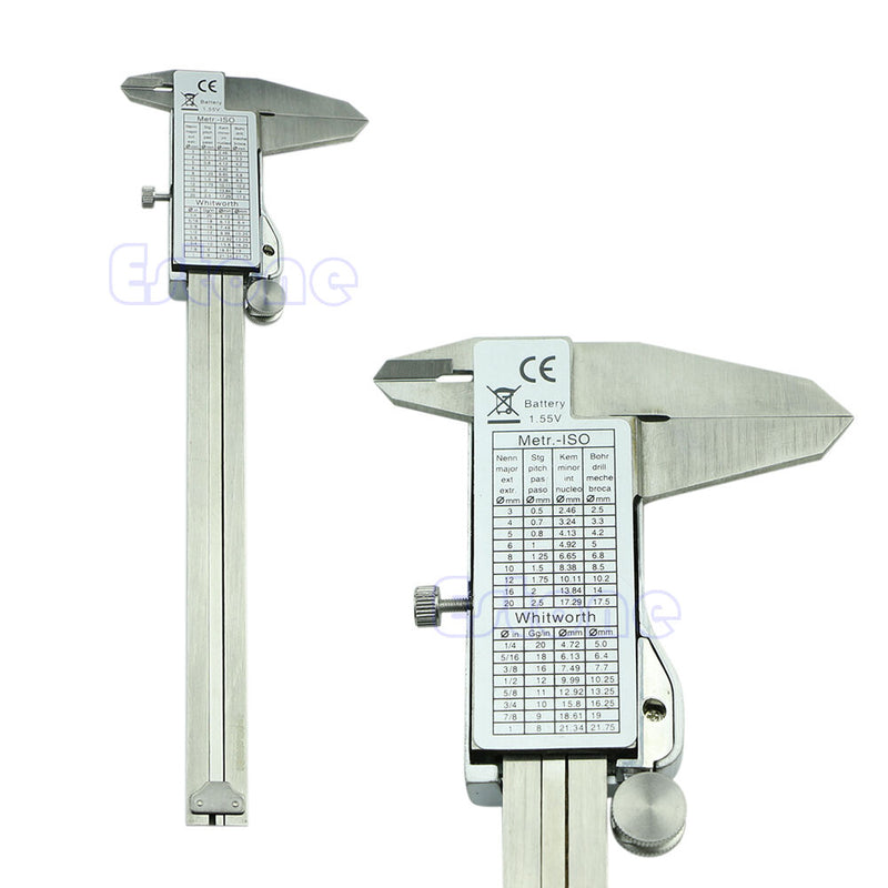 Stainless Steel 150mm 6inch Electronic Digital Vernier Caliper Micrometer Guage