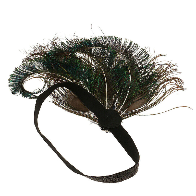 Peacock Feather Headpiece Women Hair Accessory for Wedding Fancy Dress Party