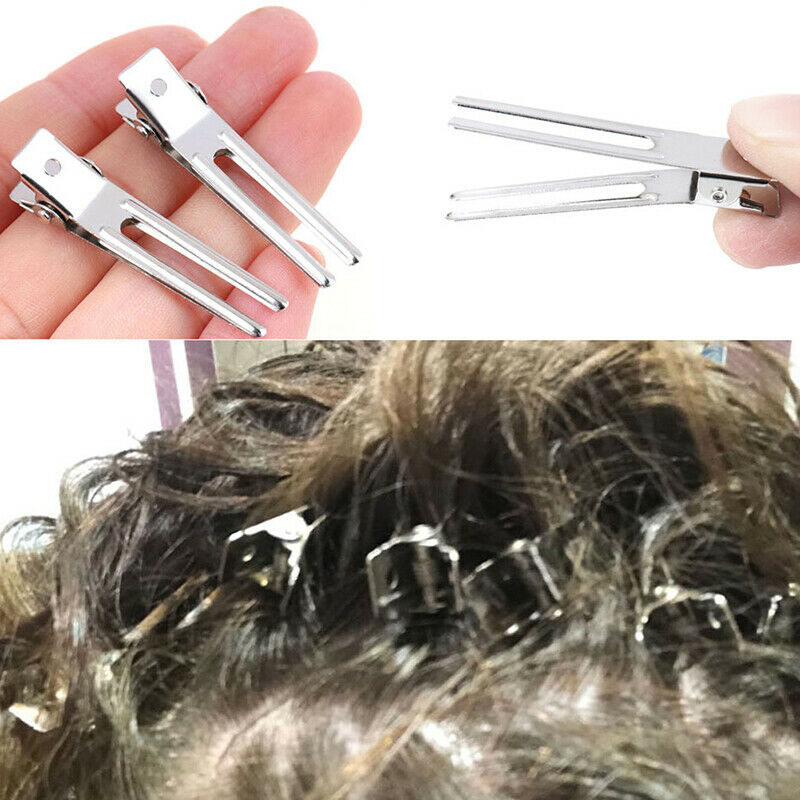 10 PCS SINGLE PRONG ALLIGATOR CLIPS with TEETH HAIR BOWS METAL CLIPSBX