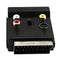 Switchable Scart Male to Scart Female M/F S-Video 3 RCA Audio Socket Black